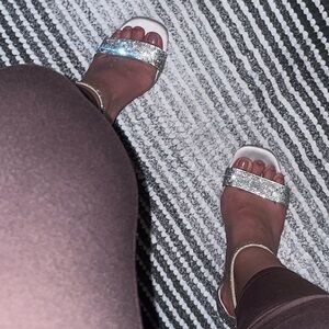 Steve Madden 
Tiaa Rhinestone Ankle Strap

Dressy heels

Valued at $100